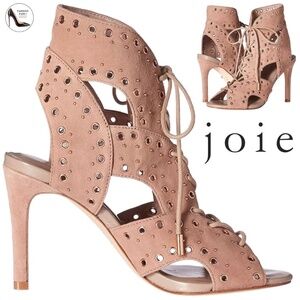 JOIE AERON NUDE BLUSH SUEDE STILETTO HEEL GLADIATOR SANDALS Designer Shoes 39